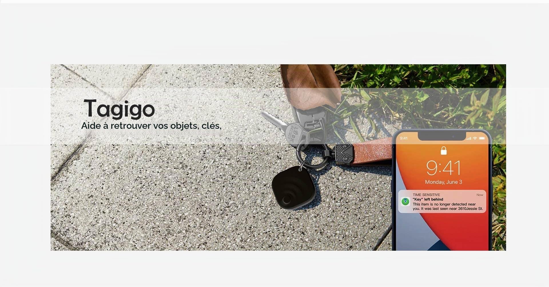 Tagigo Tracker – Fonctionne avec Google Find Hub (Find My Device), batterie remplaçable, idéal pour portefeuilles, clés, sacs, bagages (Android uniquement, lot de 4, noir)