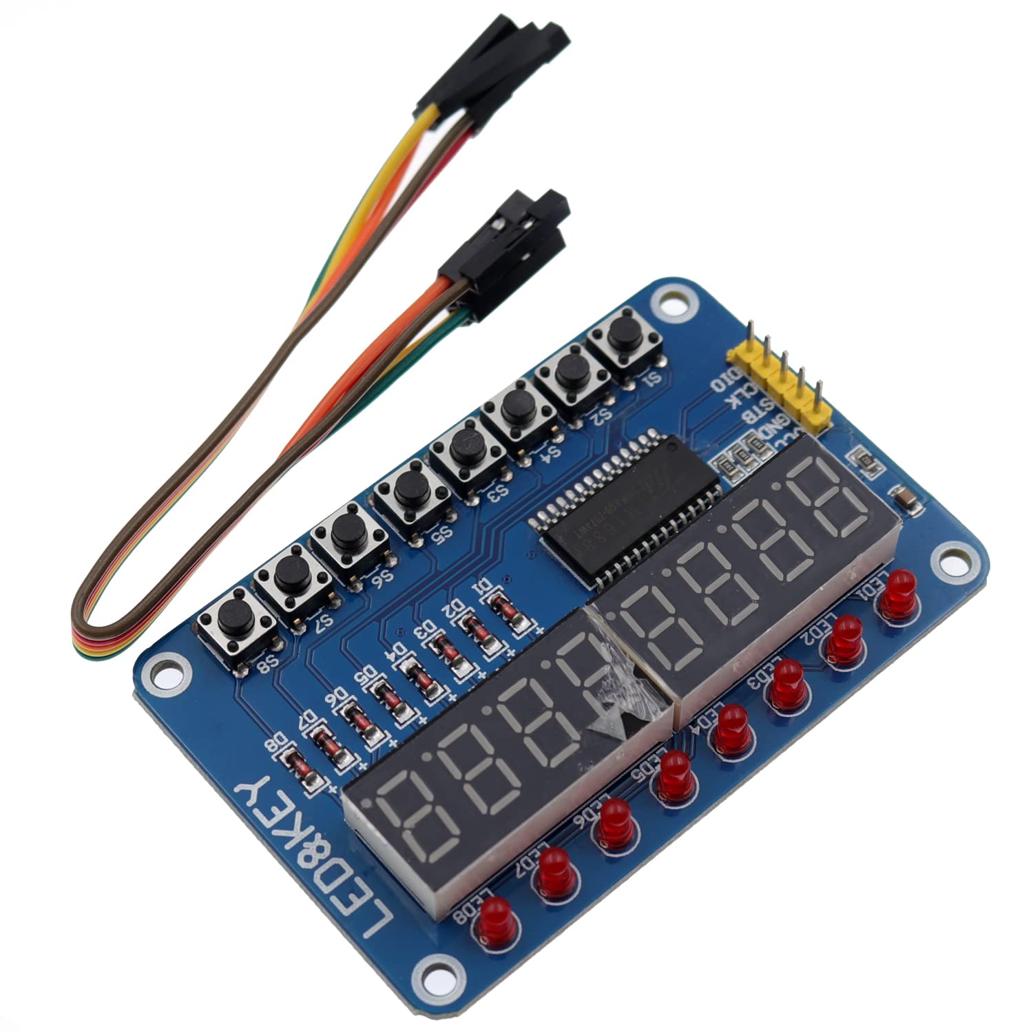 Amazon RASBEE TM1638 8ビット LEDデジタルチューブ 電子モジュール AVR ARM Arduinoに対応 8キー