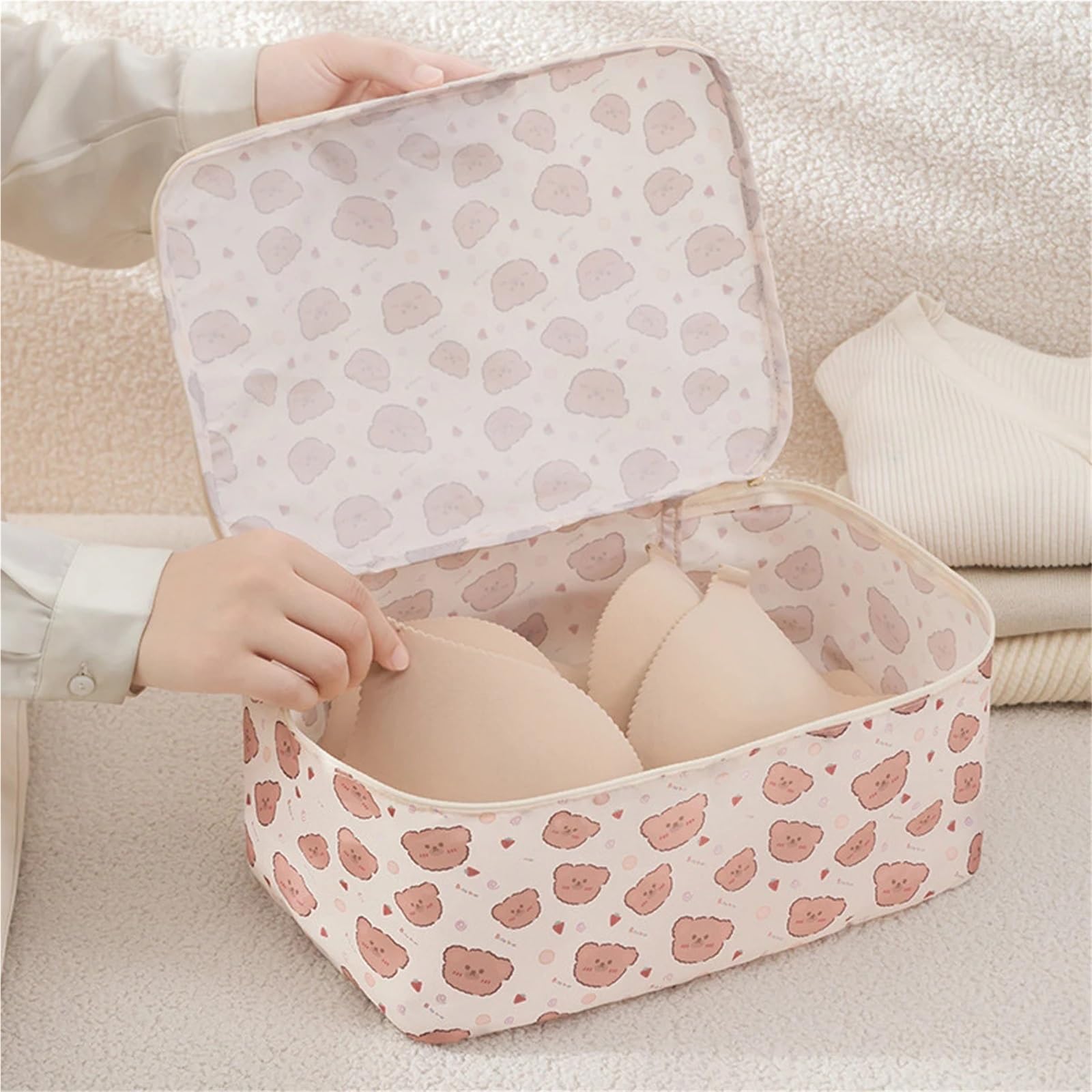 7 pezzi di cubo da viaggio for riporre vestiti, scarpe, articoli toeletta, for valigie e per Vestiti, Scarpe, Cosmetici(Bright pink)