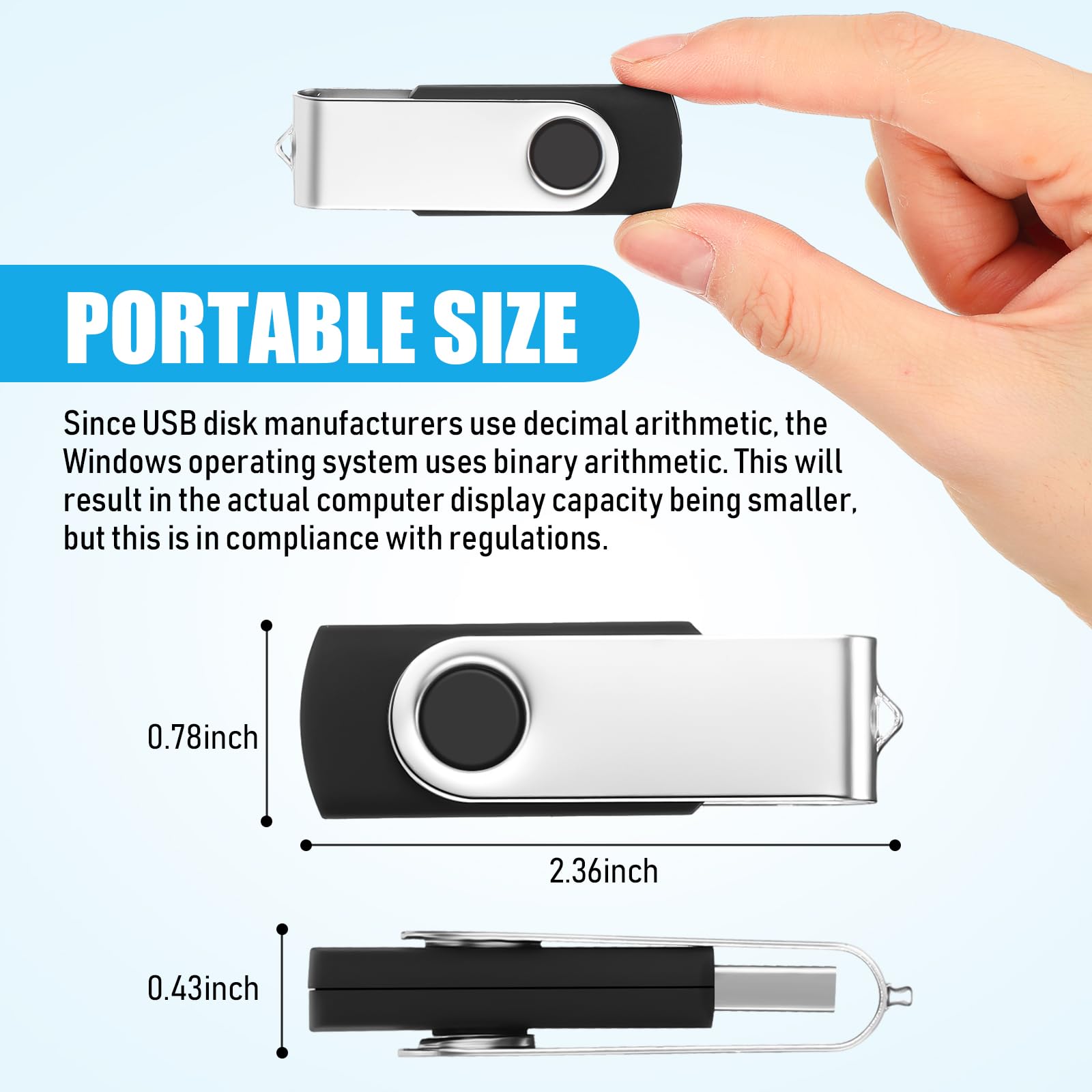 Kanayu Confezione da 100 chiavette USB da 4 GB, 2.0, con luce LED, portatile, per archiviazione dati, PC, computer, laptop, ufficio, scuola (16 GB)