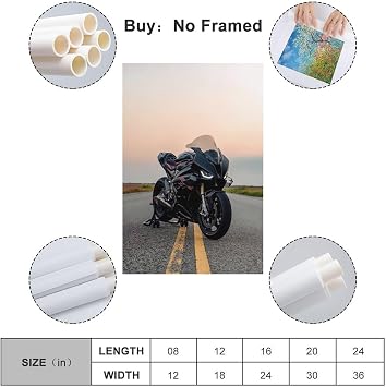 CWBUFD Superbike Poster S1000RR Black Motorbike Sportbike Decorative Canvas Family Bedroom Artwork Picture Painting 12x18inch(30x45cm)