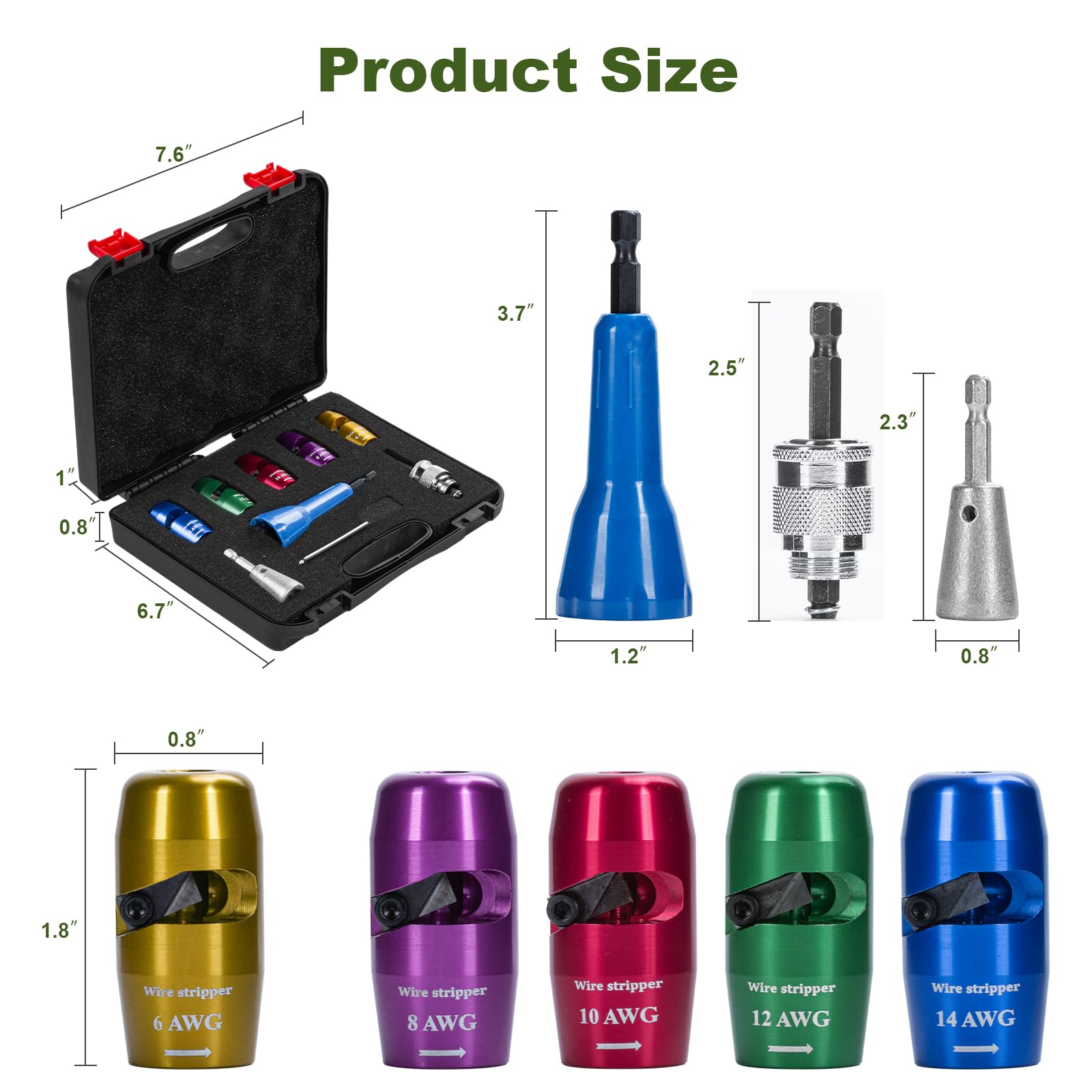Herramienta pelacables Twister para taladro, herramienta pelacables mejorada 2024 y conector de torsión de alambre para cortadores 6-14 AWG, herramienta profesional 8 en 1 para electricista
