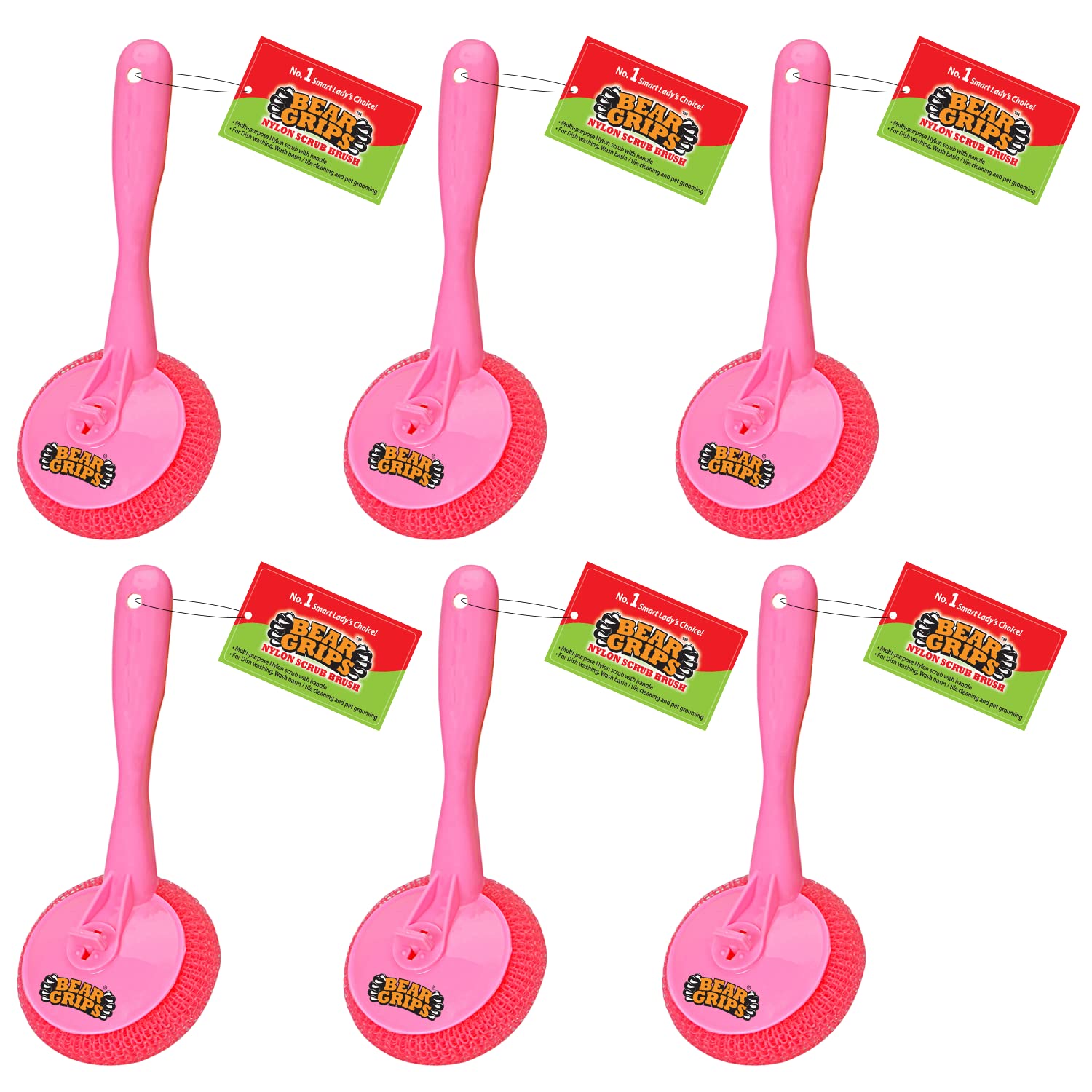 BEAR GRIPS Nylon Bush with Handle for Sink wash Basin Cleaning for Bathroom and Kitchen Cleaning - Pack of 6 (B09PNCZCR6) Amazon Price History, Amazon Price Tracker