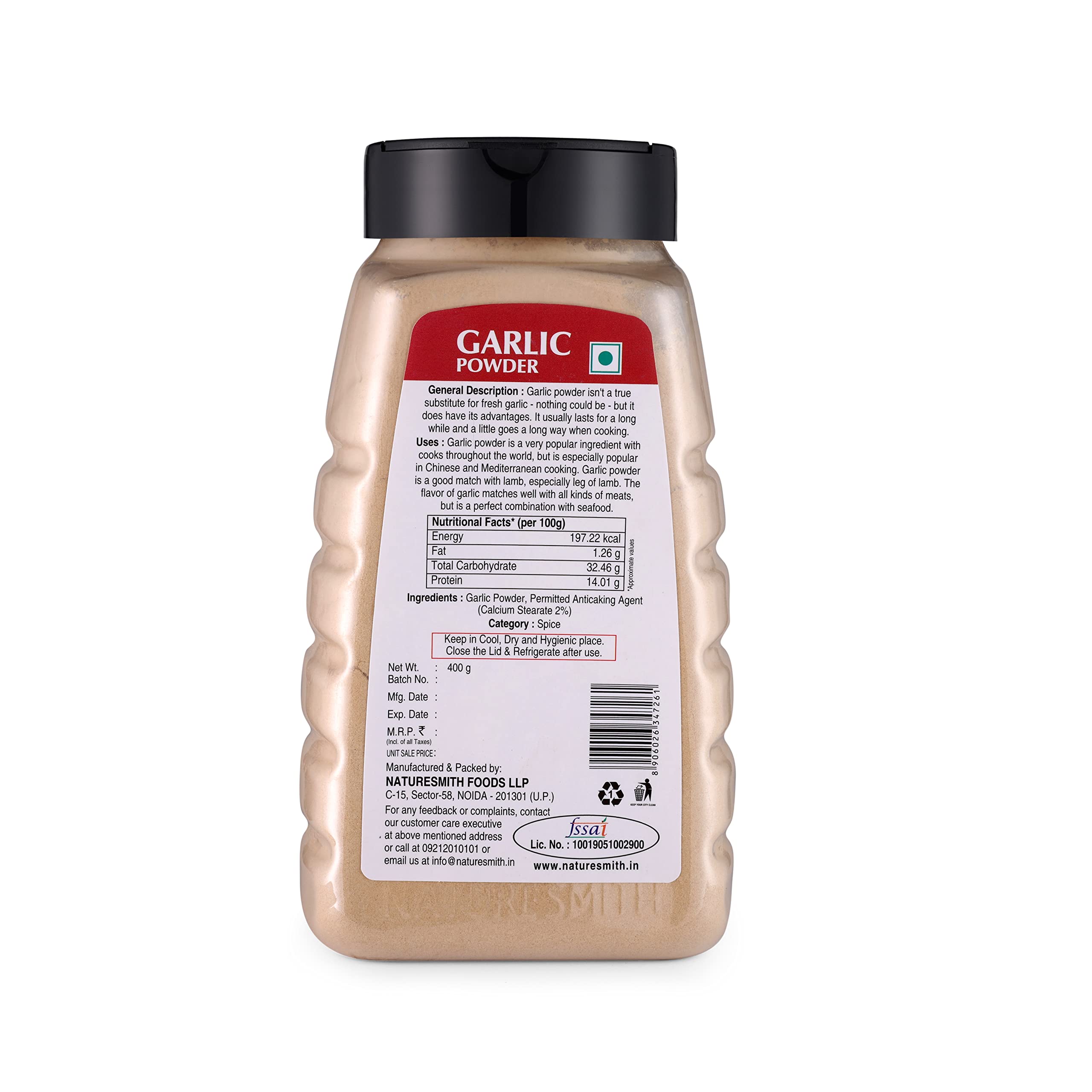 NATURESMITH FS JAR GARLIC POWDER-400g & NATURESMITH ONION POWDER-400g || READY TO USE COMBO PACK || - Image 4 thumbnail