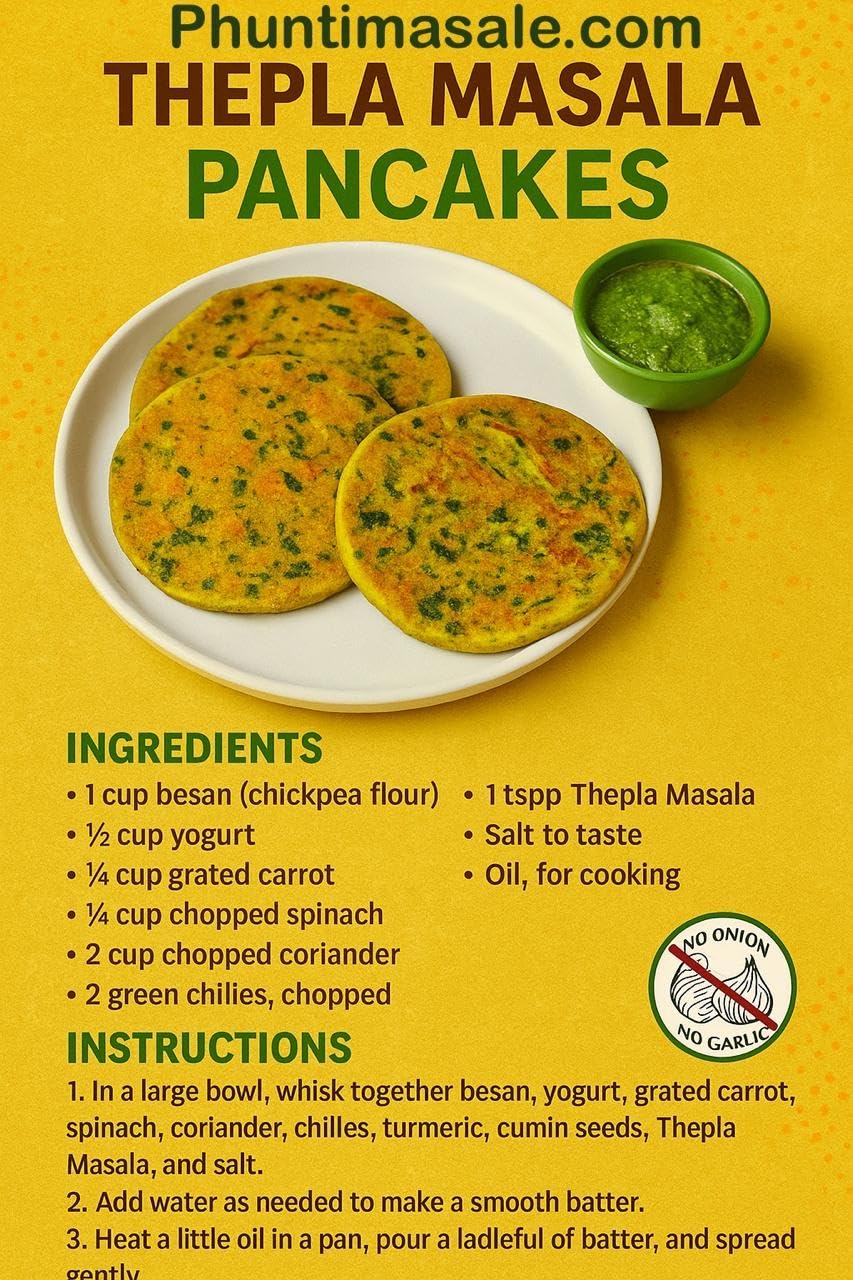 Phunti'S Thepla Masala - Swad Aisa Joh Har Theple Ko Khaas Bana De | Flavor Enhancer For Gujarati Theplas | Add Authentic Gujarati Magic To Your Theplas | 90 Gm - Image 5 thumbnail