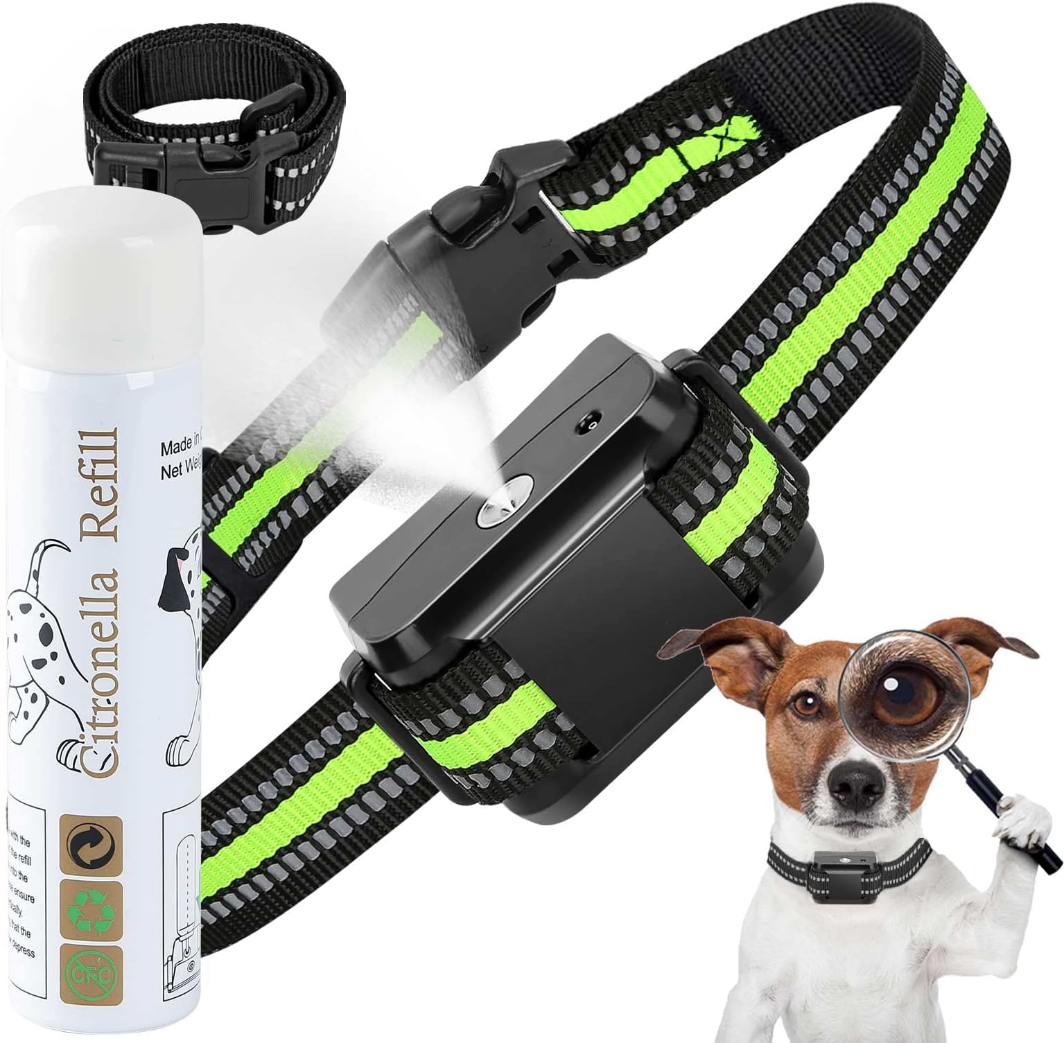 Citronella Bark Collar, Spray Bark Collar with 2 Adjustable Spray 2 Sensitivity Level, Rechargeable Citronella Dog Collar, Humane Anti Barking Collar, Spray Dog Collar for Small Medium Large Dogs