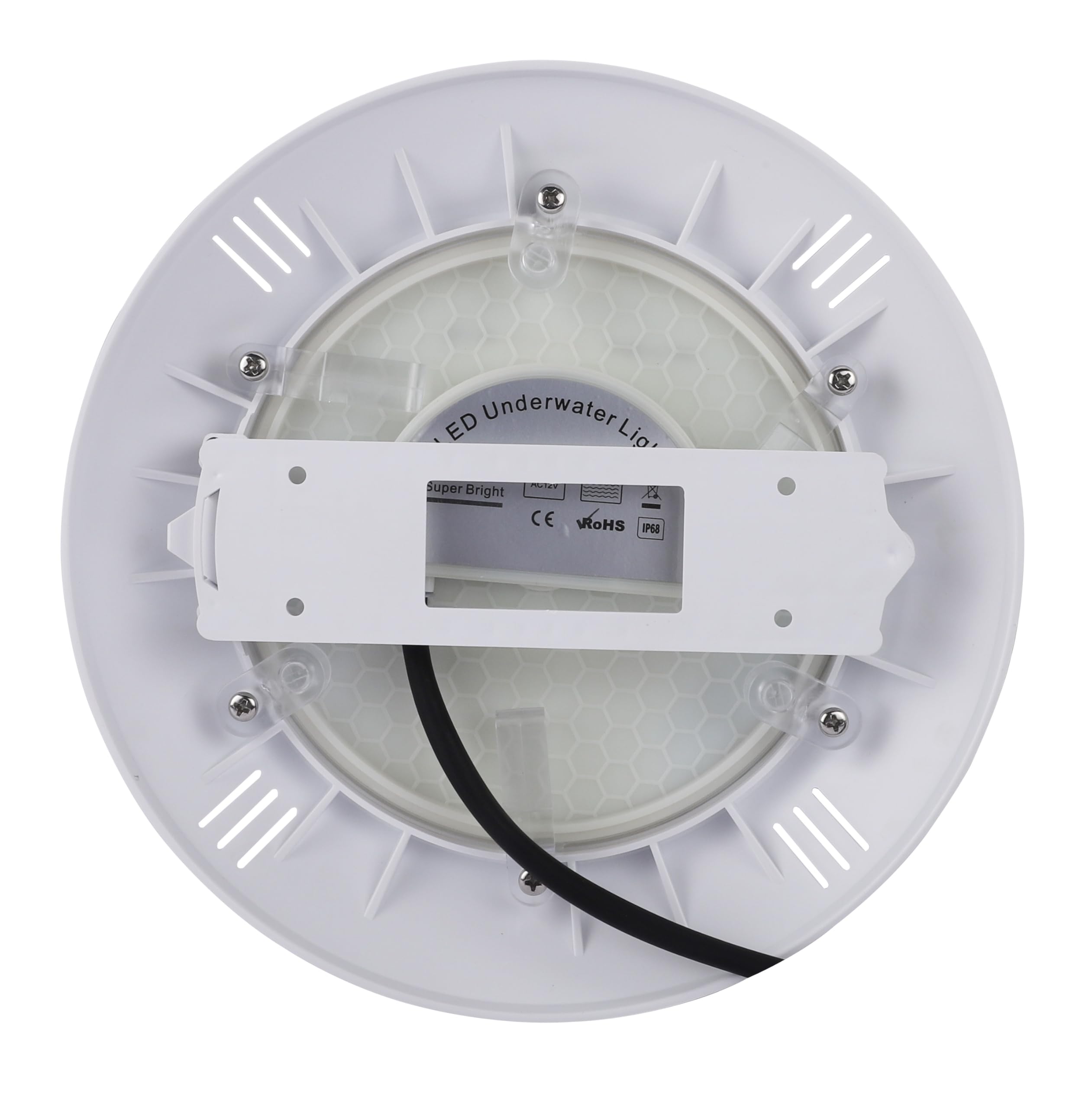 SWIMHOME Foco LED Piscina de Superficie 35W 12V AC, Relleno de Resina, Blanco Frío 6000K, Ø26 cm