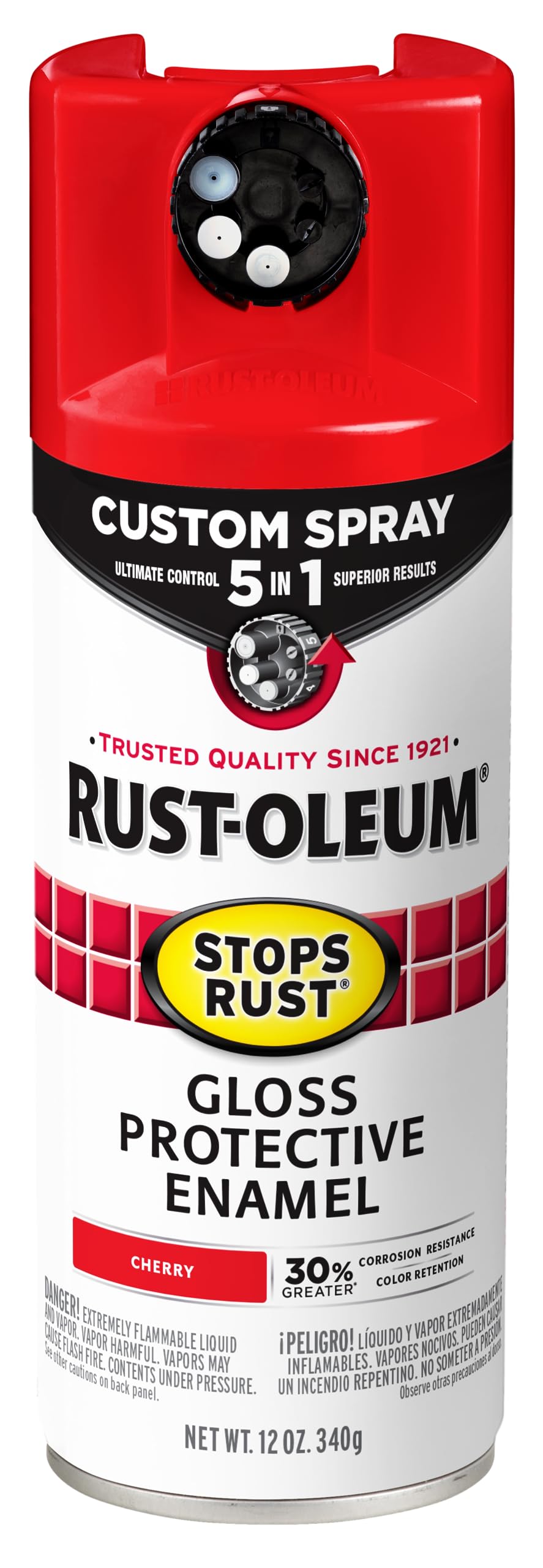 Rust-Oleum 376889 Stops Rust Custom Spray 5-in-1 Spray Paint, 12