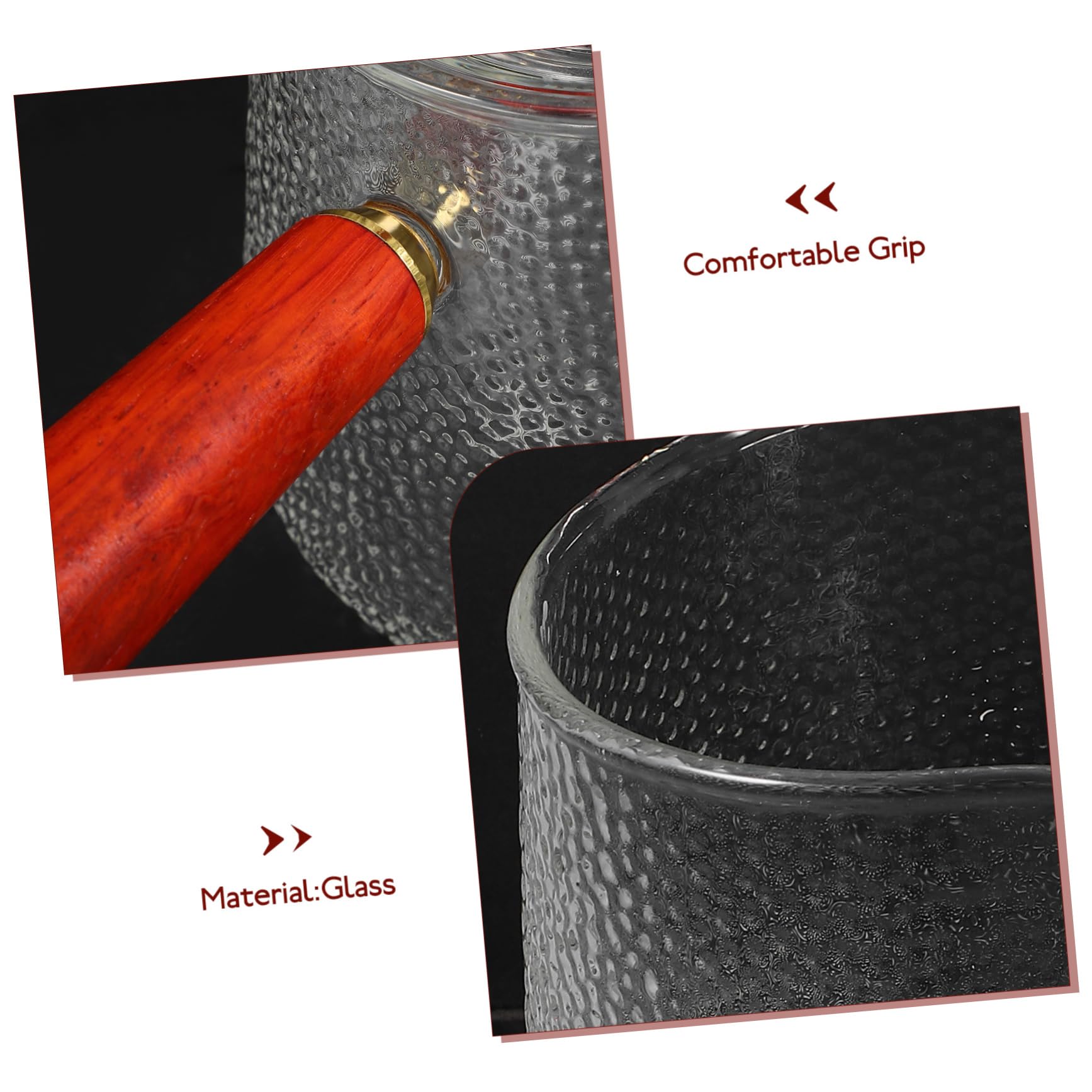 ULTECHNOVO Glaskessel mit Seitlichem Griff Teekanne aus Glas für Losen Tee Teebereiter mit Komfortablem Griff für Zuhause und Partys