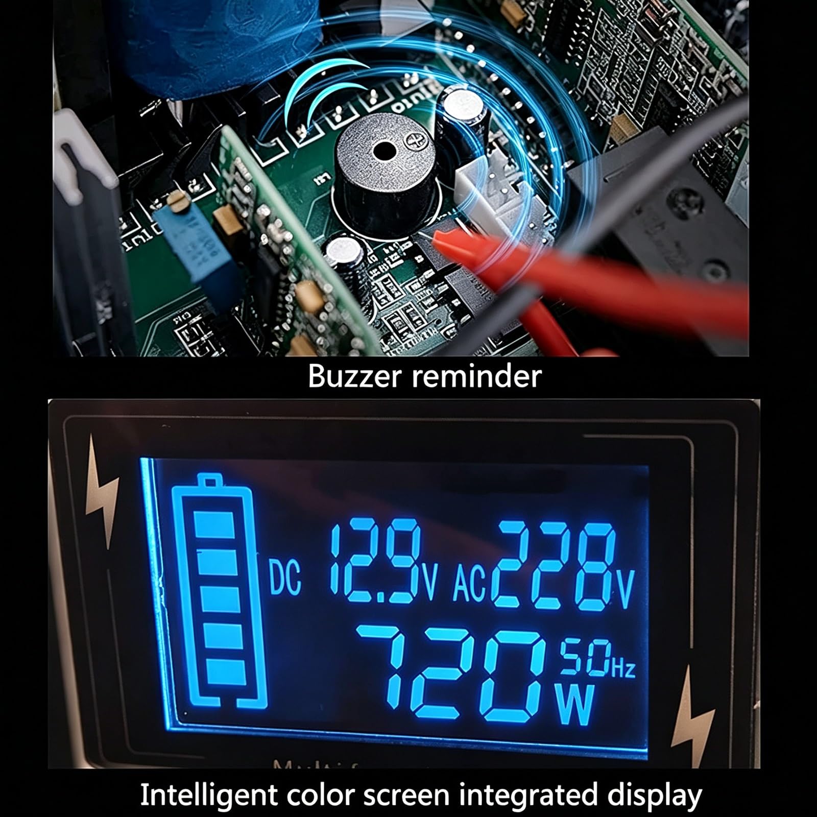 Inverter Di Potenza A Onda Sinusoidale Pura Da 3000W/4000W/5000W/6000W | Convertitore Tensione Per Auto, Con Display A Led, Prese Ca, Ventole Raffreddamento Per Camper Camion Auto(12V,4000W)