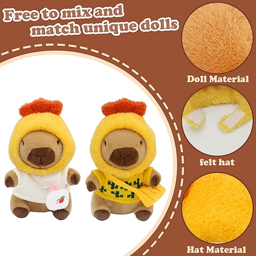 Miniatura 5 de Capybara - Peluche con 12 piezas de ropa y accesorios, 11 pulgadas, lindos peluches de Capybara para niñas