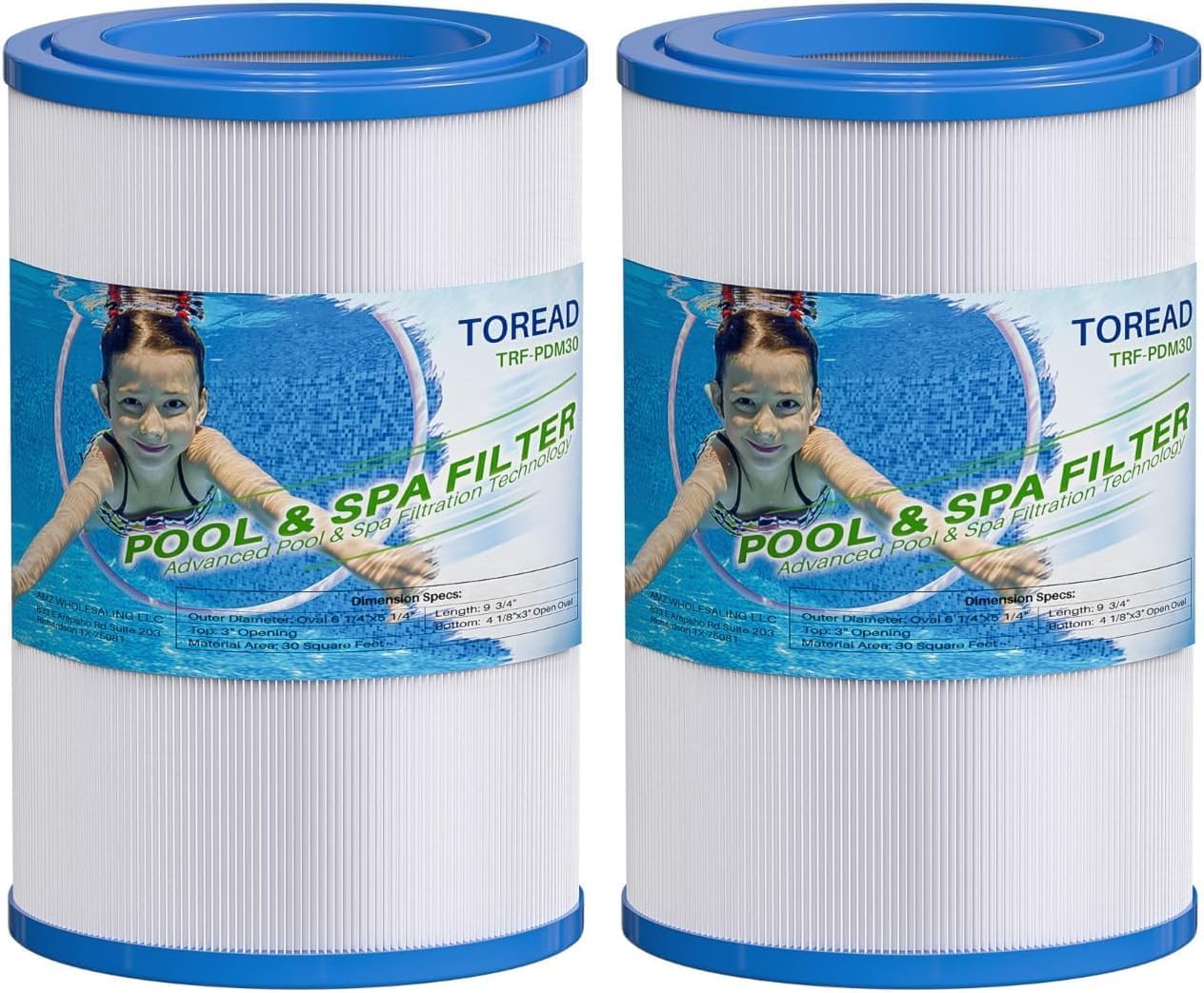 TOREAD Oval Filter Spa Filter PDM30 for Dream Maker Hot Tubs 461269, 30 sq.ft Hot Tub Filter Cartridge 2PACK