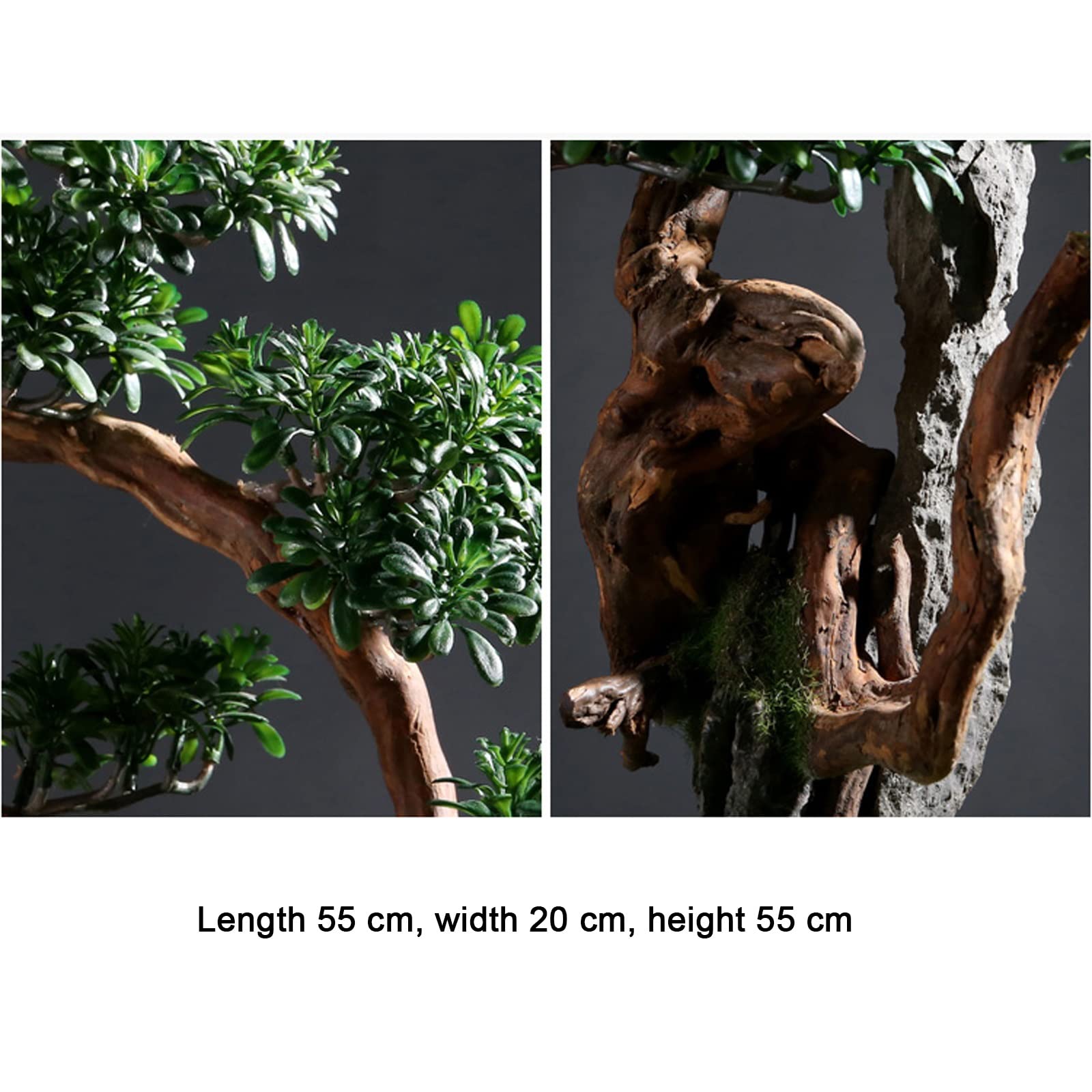 Árbol bonsái Artificial Árbol bonsái Artificial con macetas de cerámica, Plantas de imitación for decoración del hogar, Oficina, Granja, Alto 21,6" Decoración de Plantas Falsas