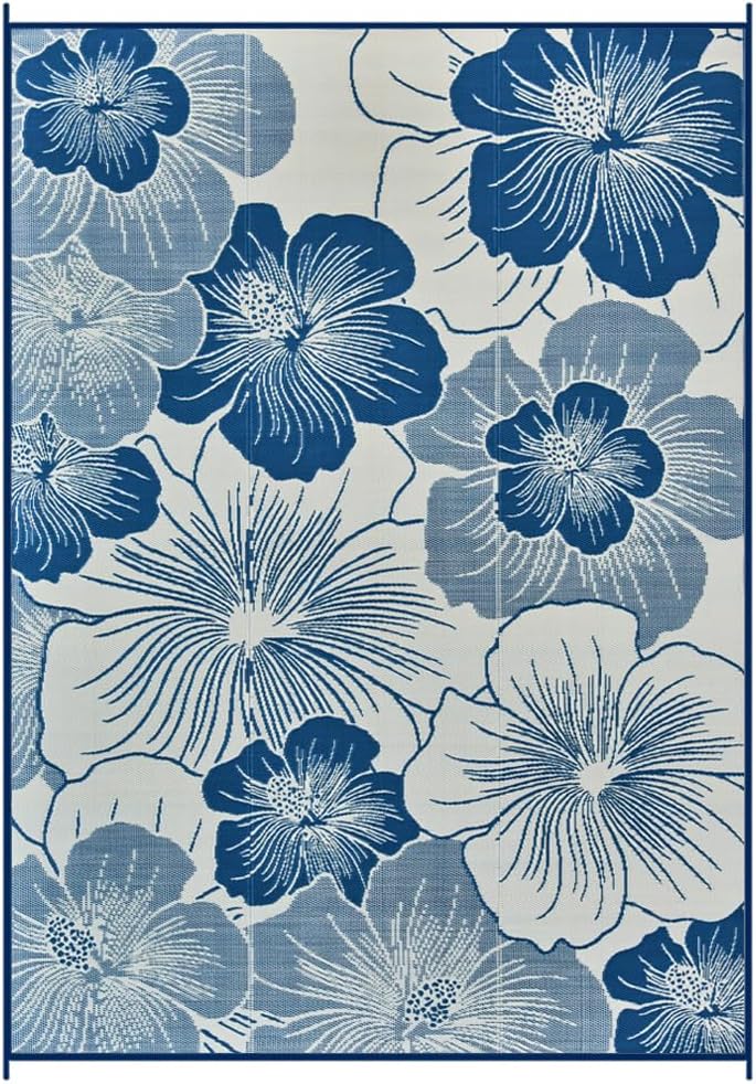 Outdoor Rug for Patio Clearance, 9x12 Ft Waterproof Mat, Reversible Plastic Straw Camping Rugs, Outdoor Indoor RV Mat Carpet for Porch, Deck, Camper, Balcony, Backyard, Moss/Low Beige