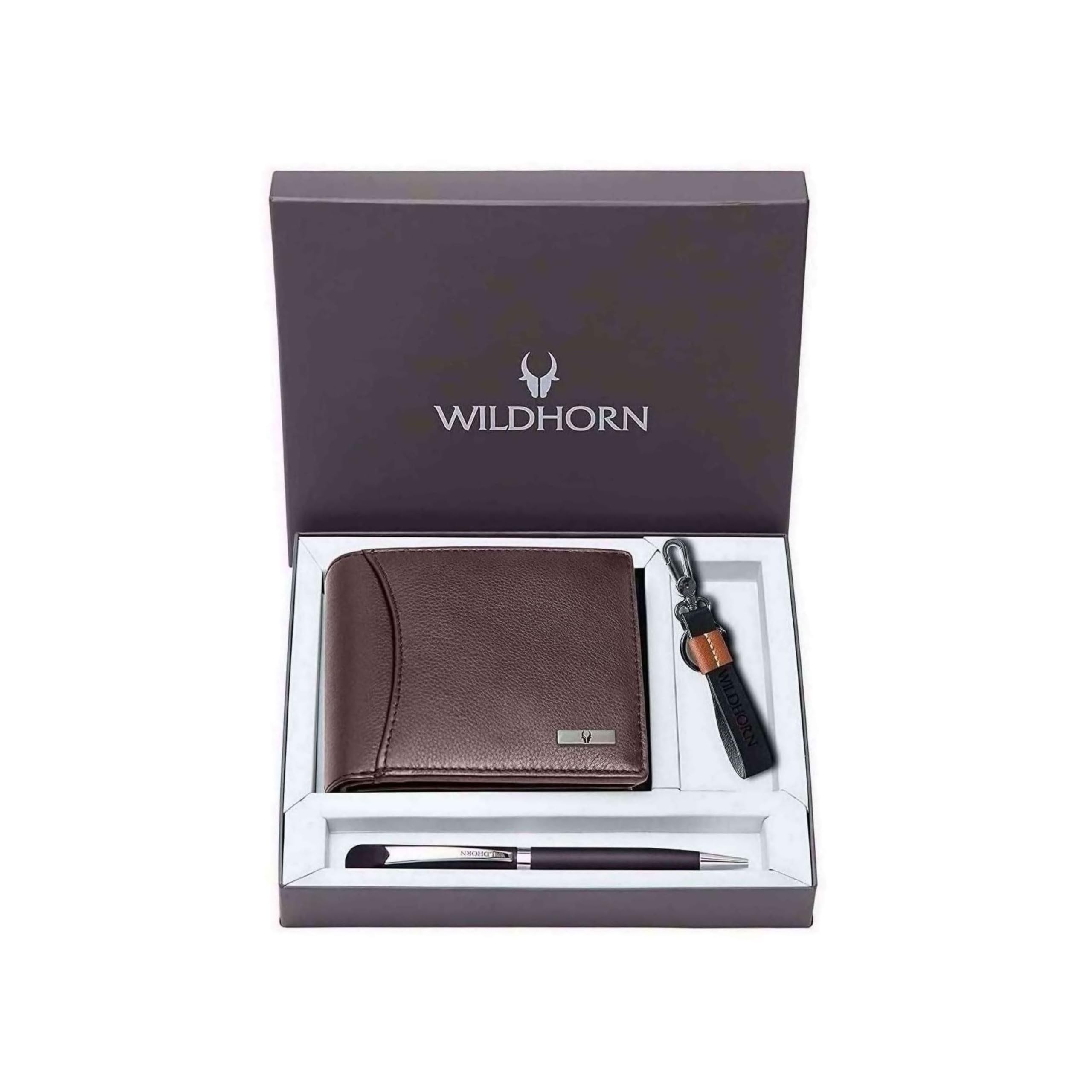 Gift Hamper for Men I RFID Protected Leather Wallet, Keychain & Pen Combo Gift Set I Gift for Friend, Boyfriend,Husband,Father, Son etc (Brown M)-image-24