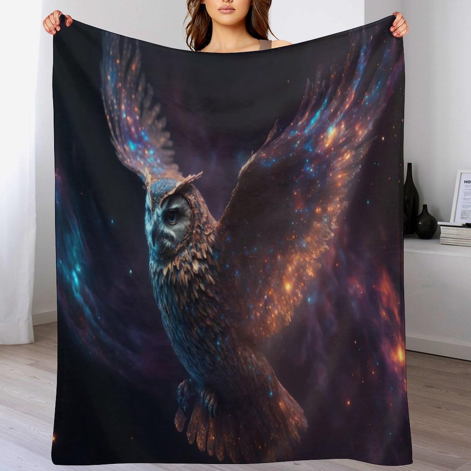 Couverture polaire flannel hibou contre le froid pour mieux dormir au lit