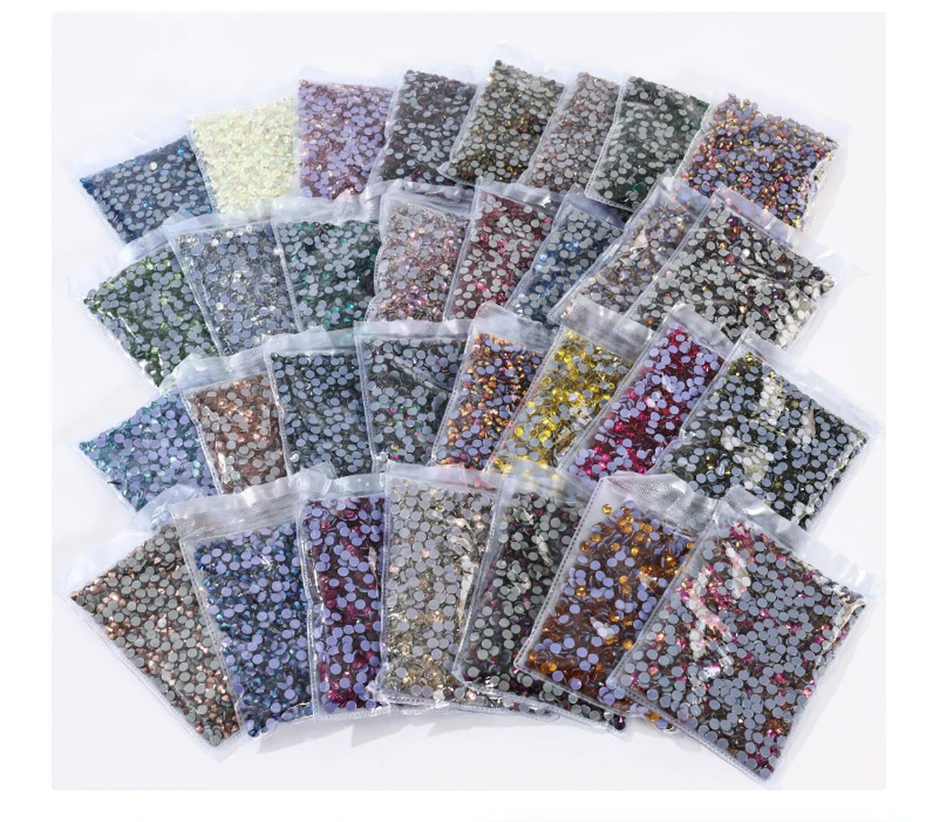 Lot de 1440 strass en cristal à repasser pour nail art, couture, décoration, 40 couleurs, rouge rosé ss30, 288 pièces