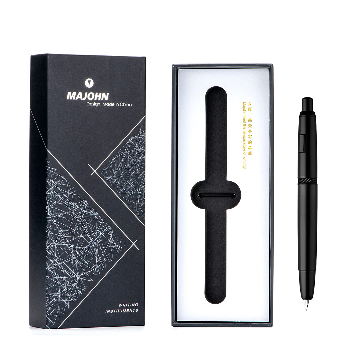 Majohn A1 Press Fountain Pen with Box, Retractable Extra Fine Nib