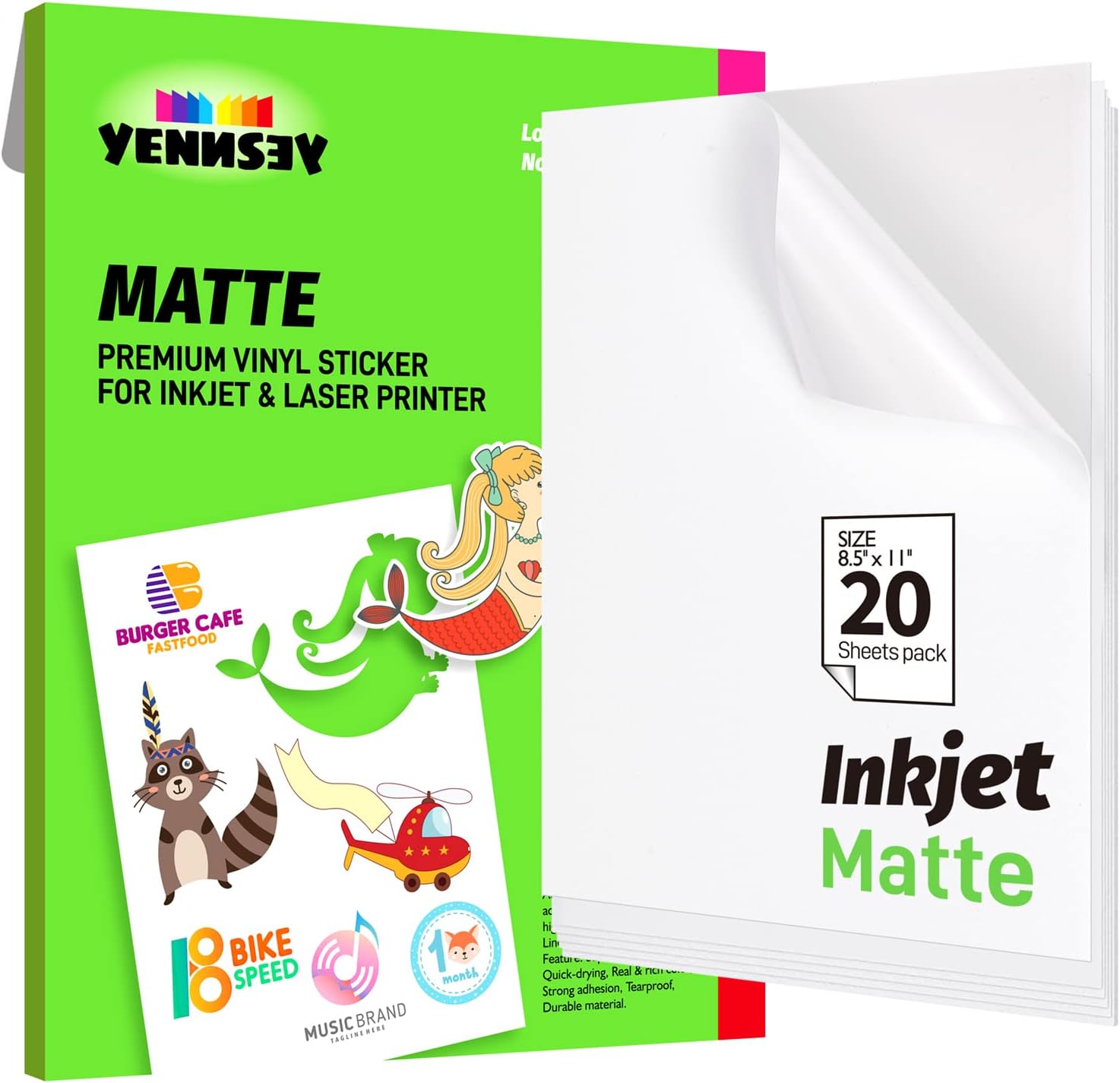 Amazon.com : Avery Printable Sticker Paper, Matte White, 8.5" x 11 ...