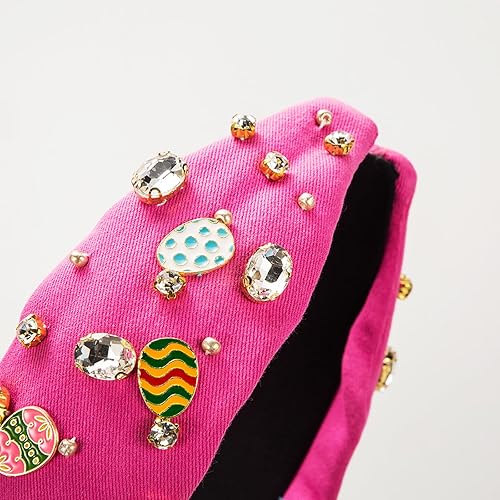 Miniatura 4 de Diadema de Pascua para mujeres y niñas, diadema de huevos de Pascua con diamantes de imitación, diadema de nudo superior de moda, divertida diadema