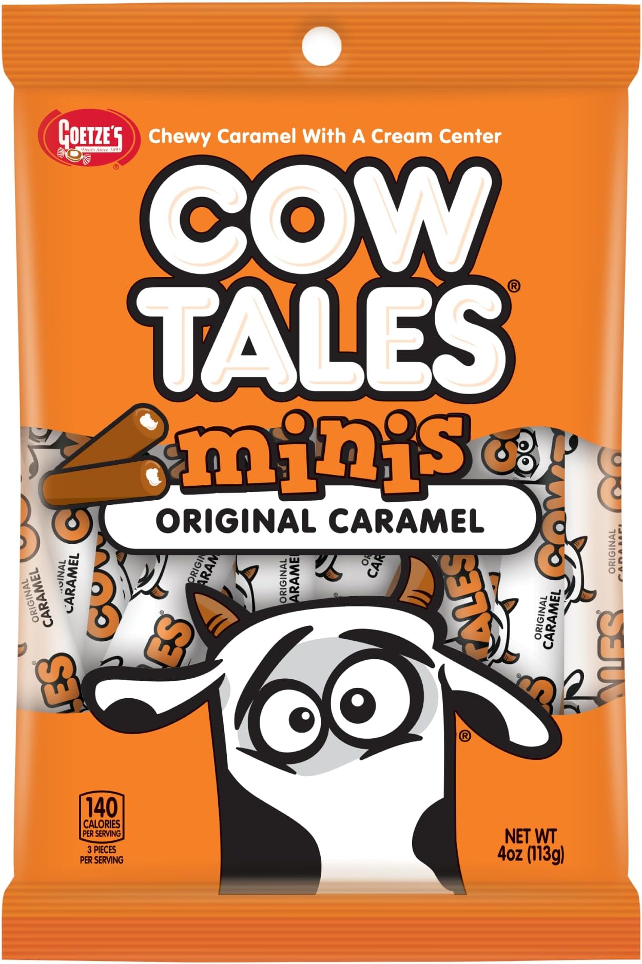 COW TALES CANDY MINIS CARAMEL WITH CREAM FILLING 4 OZ BAG
