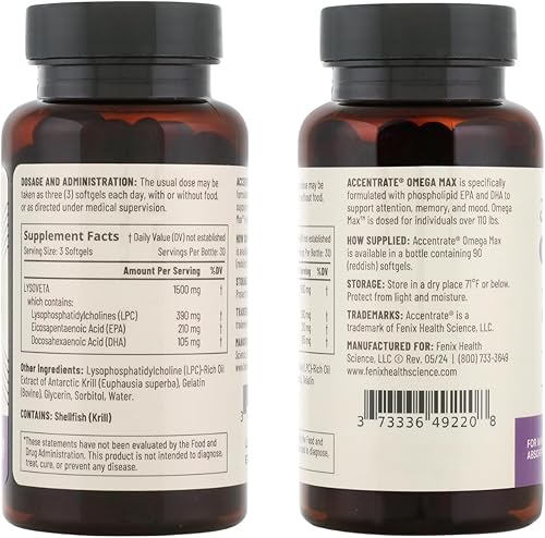 Miniatura 9 de Omega Max wLYSOVETA LPC  Suplementos EPA y DHA para la salud del cerebro y la retina  Enfoque, atención, memoria, estado de ánimo y visión  6 veces