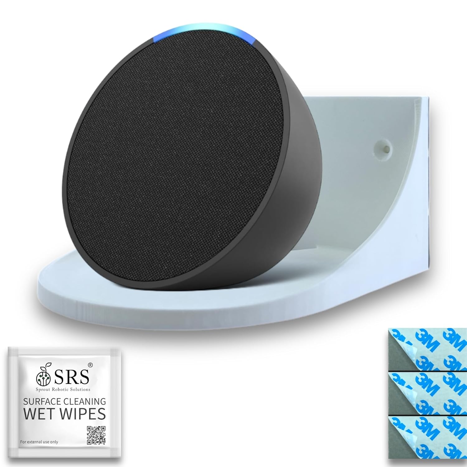 SRS® Wall Shelves Stand Holder Compatible with Amazon Echo|Security Cameras|Speakers|Plants|Home Decor|Wall Mounted Shelf|Stick-on Adhesive|Multi-Purpose Use|Compact&Stable (White, Pack of 1) SRS® Wall Shelves Stand Holder Compatible with Amazon Echo|Security Cameras|Speakers|Plants|Home Decor|Wall Mounted Shelf|Stick-on Adhesive|Multi-Purpose Use|Compact&Stable (White, Pack of 1)