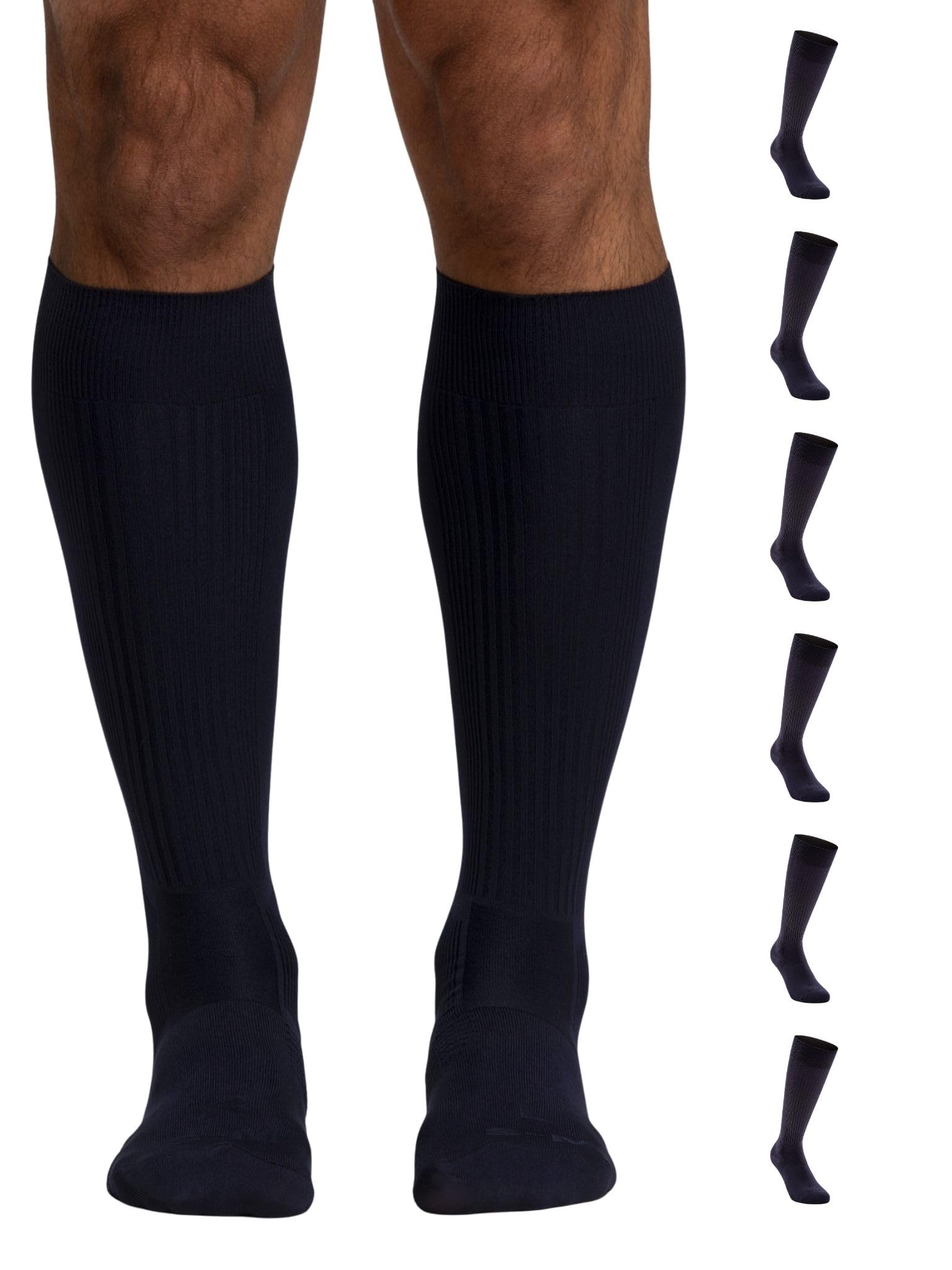 POMPEA 6 Paia Calze Uomo Lunghe Funzionali, Calzini Uomo con Cuscinetti Immagliati ed Effetto Grip, Resistenti e Comodi