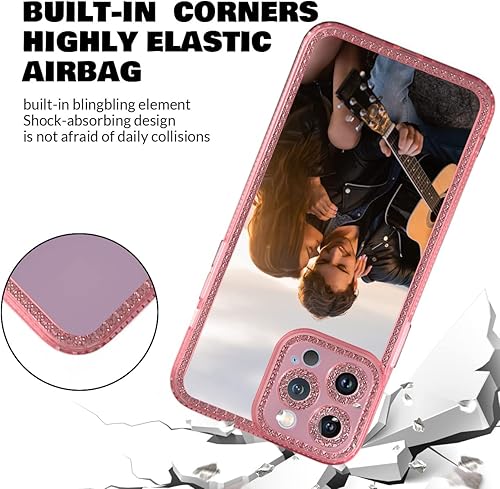 Miniatura 4 de Funda brillante personalizada para iPhone 14 13 Pro Max Mini 12 Se 2020 2022 11 X XS XR 8 7 Plus, cubierta de teléfono rosa TPU para niñas y mujeres