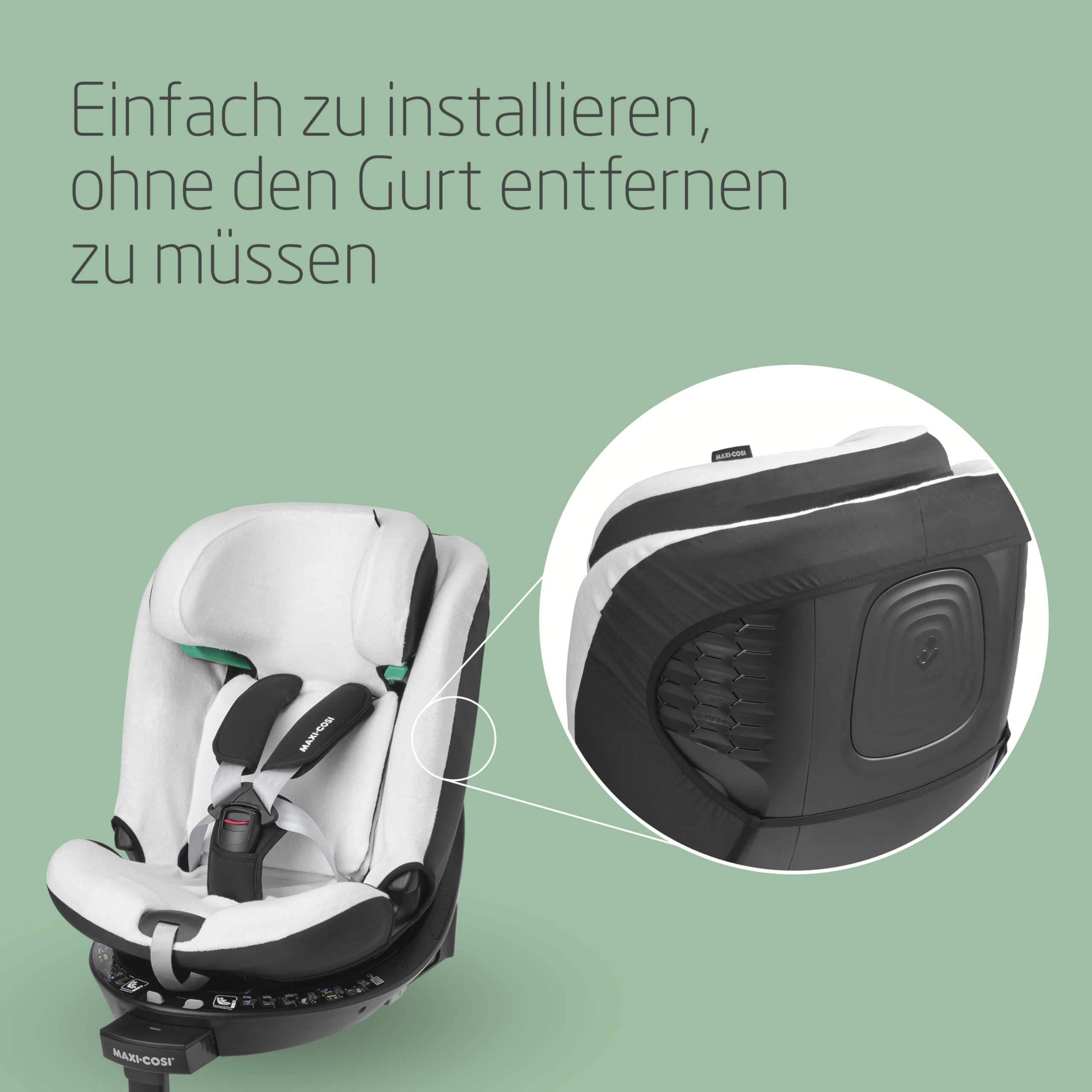 Maxi-Cosi Autositzbezug aus Bio-Baumwolle für Emerald 360 S, Babyschalenbezug, Natural White