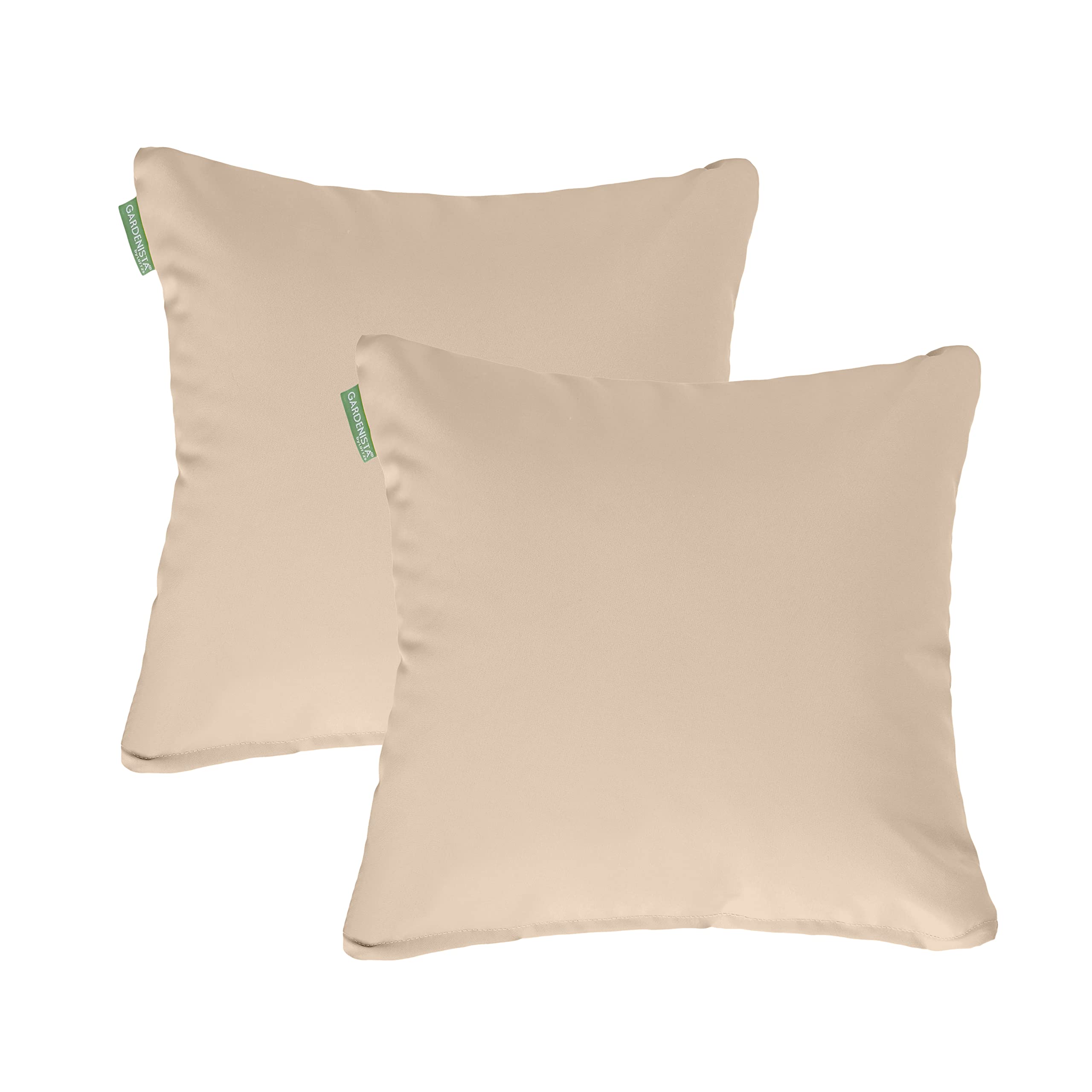 Gardenista 18" Garden Scatter Cushion | Outdoor Water Resistant Garden Furniture Pillow | Soft and Comfy Patio Furniture Cushions | Throw Pillows for Sofa, Couch, Balcony - 2 Pack (Stone)