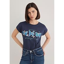 Butterfly Printed Navy Blue T-Shirt Regular Fit/Normal Cut 1612617-70487