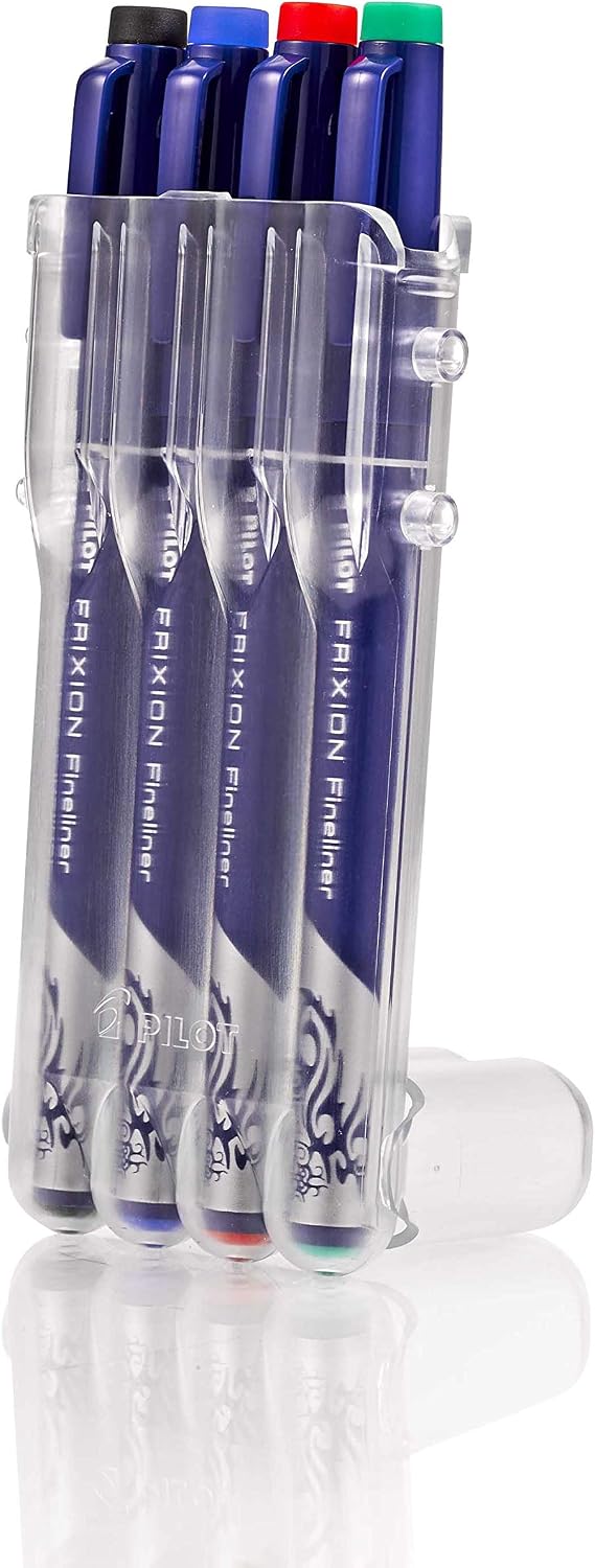 Pilot FriXion Erasable Fineliner - Set of 4 - Black, Blue, Red, Green - Fine Point