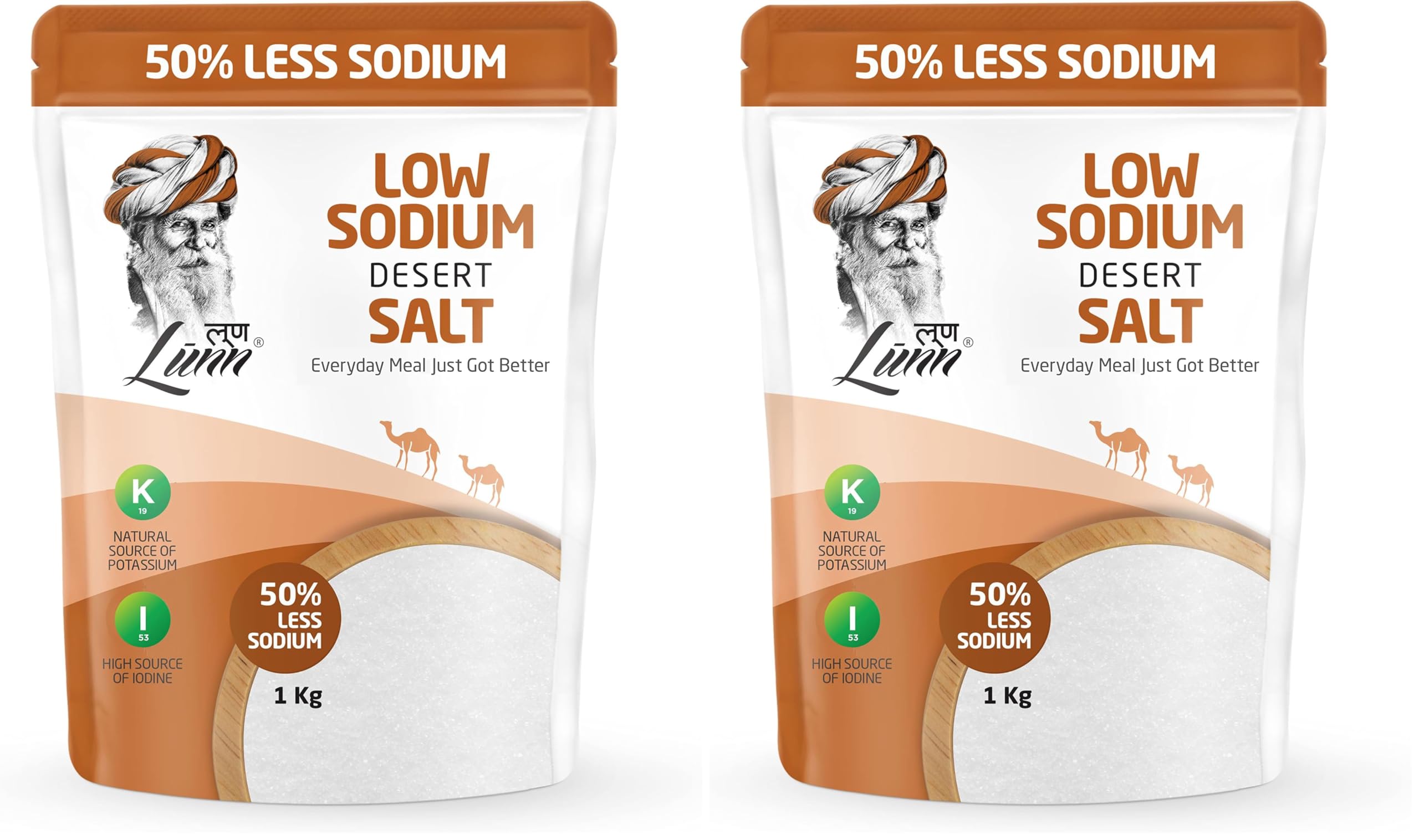 Lunn 50% Low Sodium Thar Desert Salt 1 Kg Pouch | 84+ Natural Minerals | Unrefined Chemical-Free Salt | 50% Less Sodium for Heart Health & Hydration | Great Taste | No Preservatives | Ideal for Daily Cooking | First Time in India-picture-35