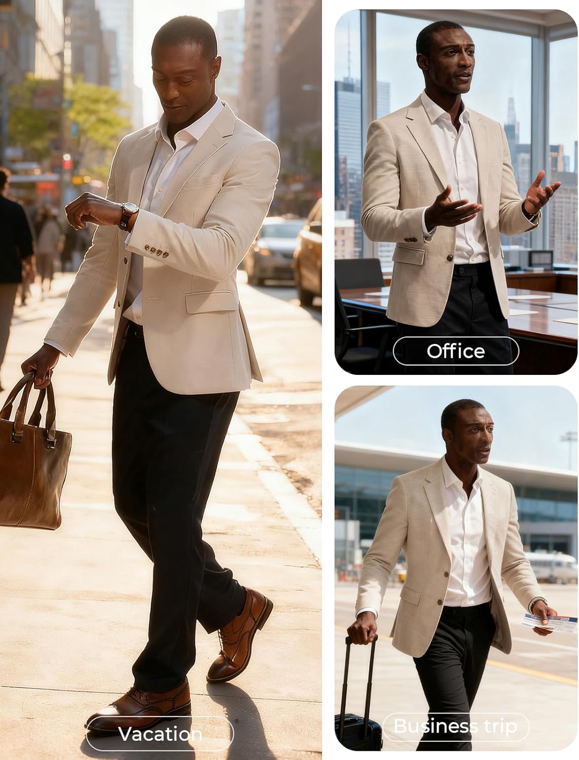 PJ PAUL JONES Mens Casual Blazer Sport Coats Two Buttons Lightweight Suit Jacket - Image 4