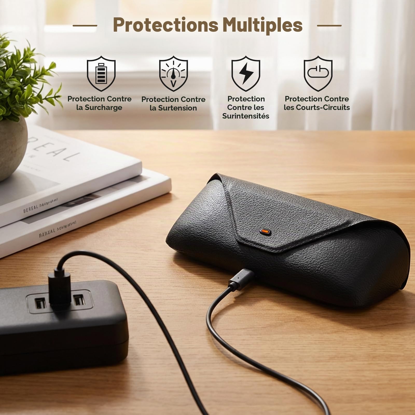 Étui de chargement intelligent pour lunettes intelligentes compatible avec Ray-Ban Meta Wayfarer/Skyler/Headliner, Oakley Meta HSTN Station de recharge de rechange avec indicateur LED