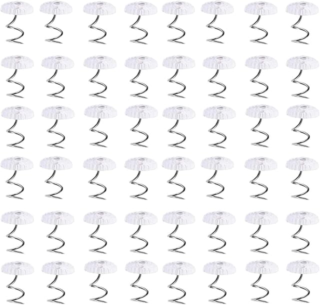 LSTCPGLAI 100 Pcs Clear Heads Twist Pins Bedskirt Pins for Upholstery Slipcovers and Bedskirts Headliner Repair Loose Drapery Craft