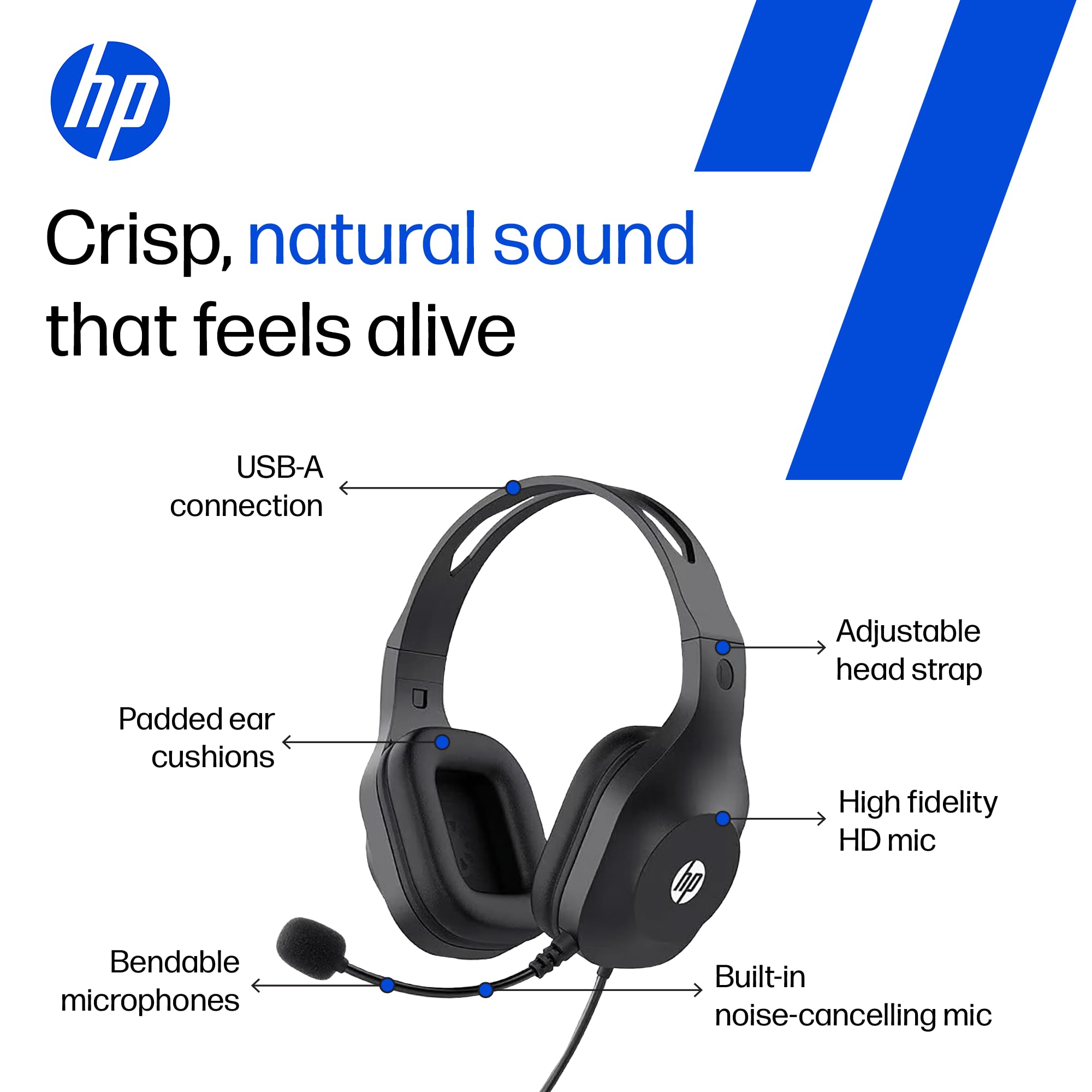 HP H120 Stereo USB Headset - Plug & Play -7