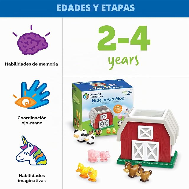Foto 6 de 8 de Learning Resources Granja para esconder Animales Hide and Go Moo, Juego de 9