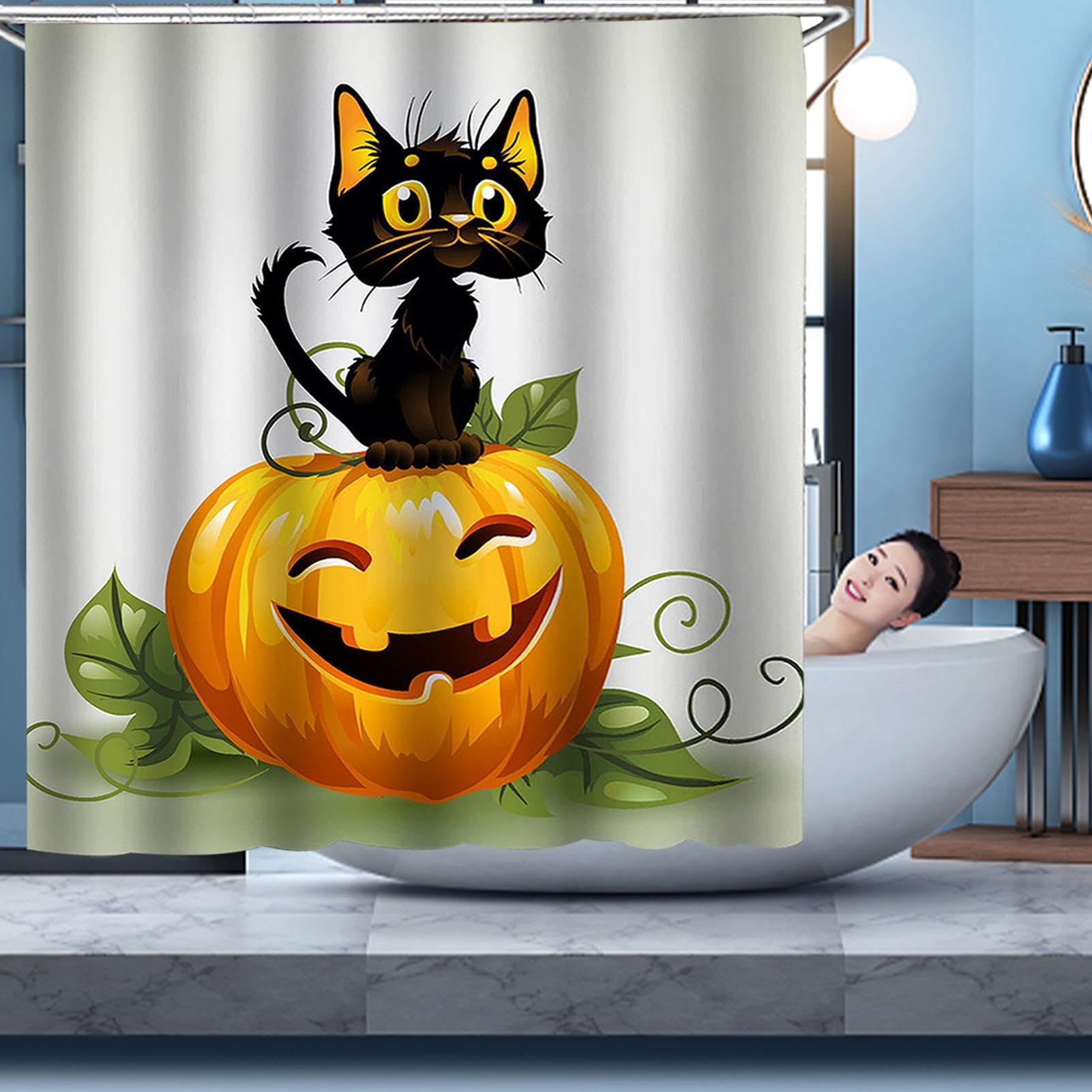 Dywaniki łazienkowe o tematyce Halloween dekoracyjny materiał na okno i