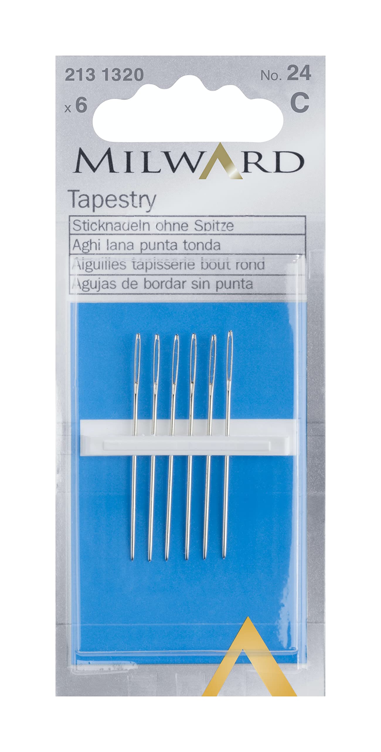 Milward Silver Tapestry Hand Sewing Needles, No.24