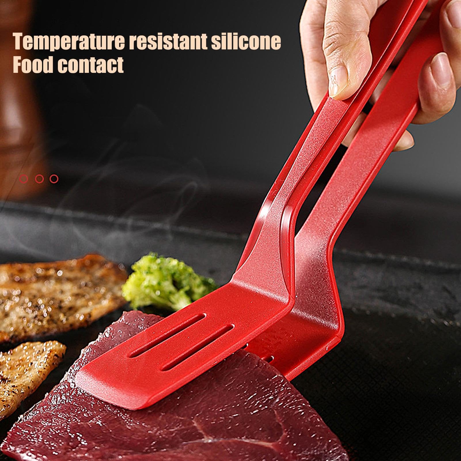 Silikon-Küchenzange zum Kochen – vielseitiger Spatel und Fischwender mit rutschfesten Silikonspitzen, vielseitiger Küchenspatel, ergonomisches und praktisches Kochwerkzeug für Steak