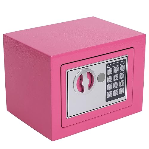 Key and Electronic Security Safe Box,9.1"W x 6.7"Hx 6.7"D,Digital Deposit