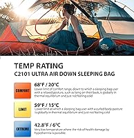 Vista 5 de Litume Saco de dormir ultra compacto de plumón para 3 estaciones, saco de dormir de 700 rellenos para 3 estaciones, ultra ligero, compacto