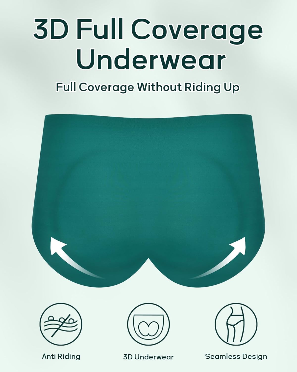 Cevapro Seamless Underwear for Women High Waisted Panties Tummy Control Full coverage No show Briefs 6 Pack - Image 4