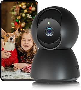 Uniter 2.5K 4MP Baby Monitor with Camera and Audio, 360° Pan/Tilt Pet Camera with Phone App, 2.4GHz WiFi Indoor Security Camera, Color Night Vision, 2-Way Audio, Motion Detection Tracking asin的图片