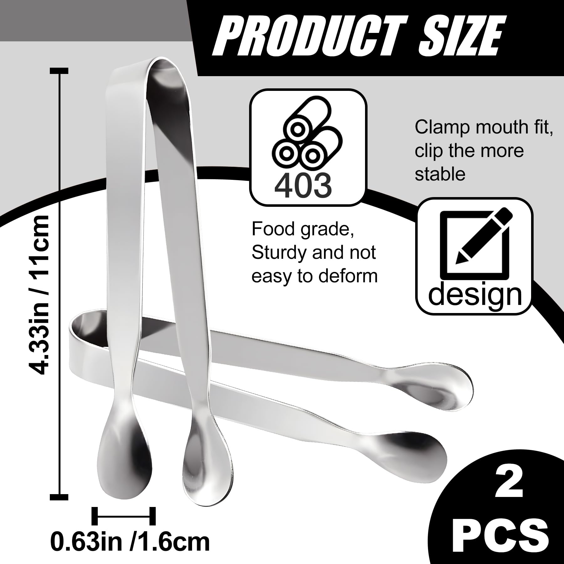Stainless Steel Sugar Tongs - Ice Coffee Bar -3 Stainless Steel Sugar Tongs - Ice Coffee Bar -3