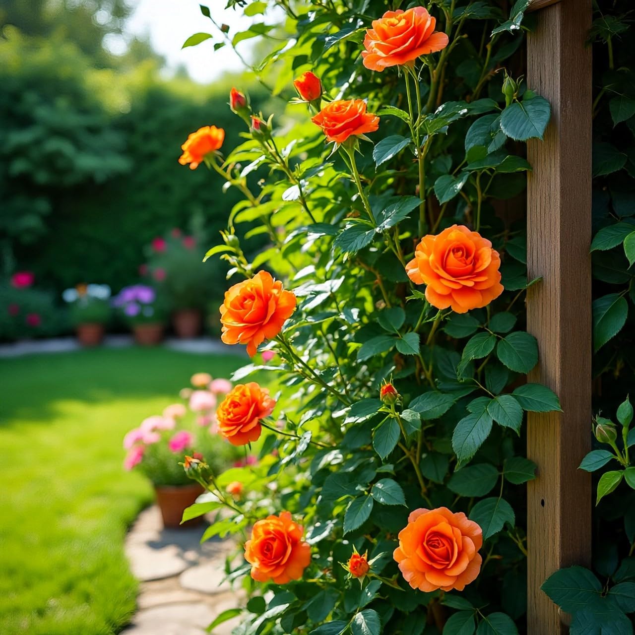 NooElec Seeds India Climbing Rose Flower Seeds, 60 Seeds Pack - Hybrid, Year-Round Blooms, Minimal Care (ORANGE) - Image 2 thumbnail