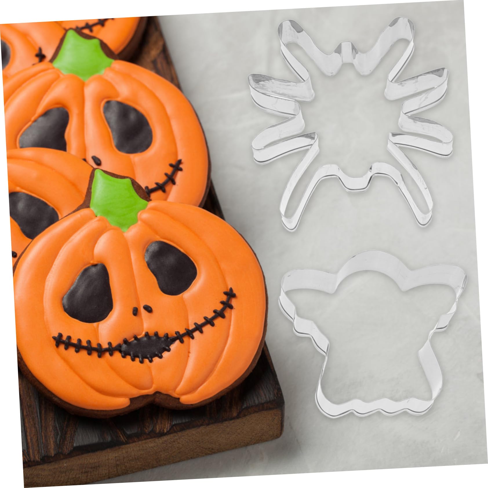 PRETYZOOM 60 Stk Backform Keks-fondant-ausstecher Entzückender Keksausstecher Halloween-kekse Kürbis Ausstecher Katze Ausstecher Keksform Backen Liefern Gebäck Edelstahl 430 Silver