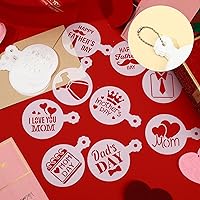Vista 3 de JULBEAR 36 Piezas de Plantillas Reutilizables para Galletas del Día de la Madre y del Día del Padre, Moldes para Tartas, Herramientas